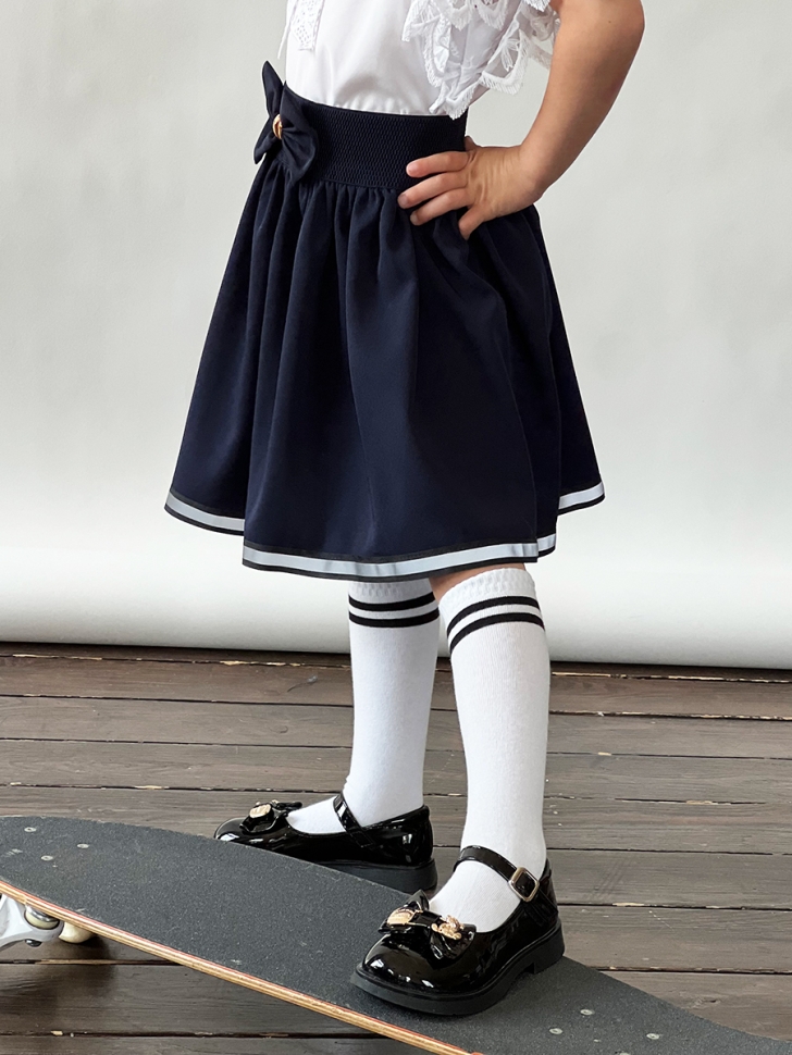 Юбка для девочек школьная БУШОН, модель SK90, цвет темно-синий 