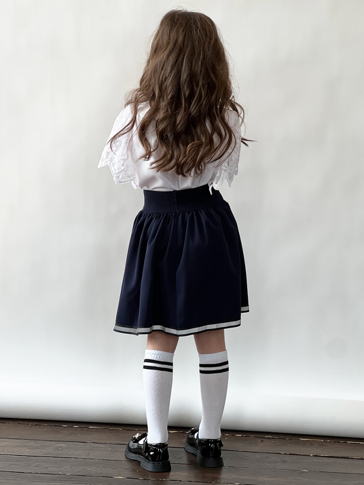 Юбка для девочек школьная БУШОН, модель SK90, цвет темно-синий 