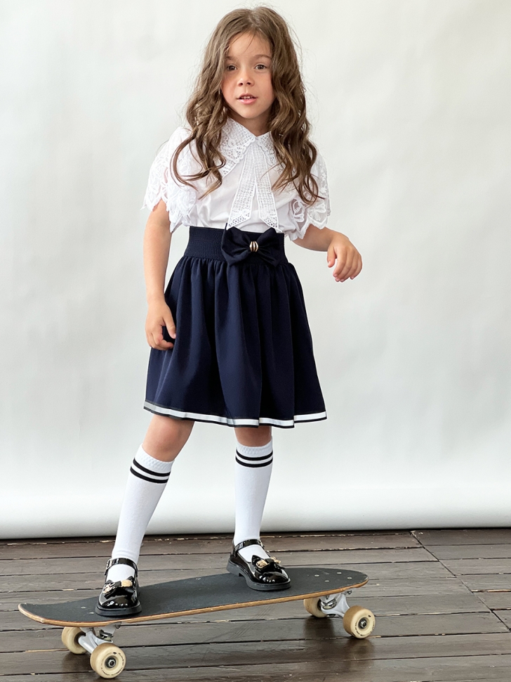 Юбка для девочек школьная БУШОН, модель SK90, цвет темно-синий 