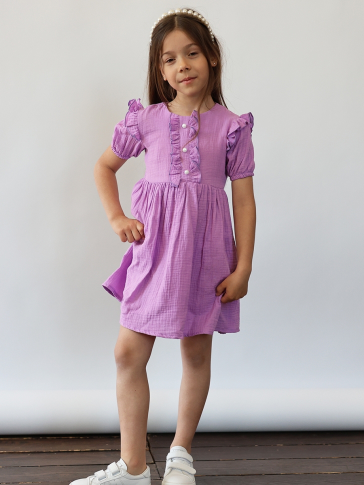 Платье для девочки вискоза БУШОН ST68, цвет сиреневый
