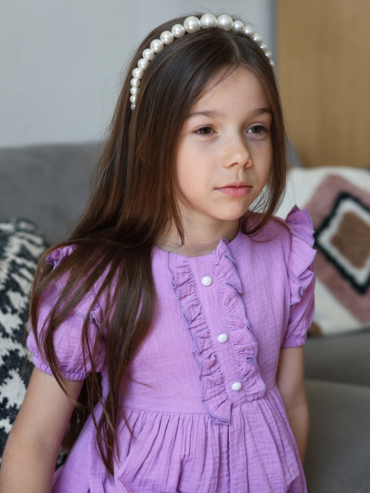 Платье для девочки вискоза БУШОН ST68, цвет сиреневый