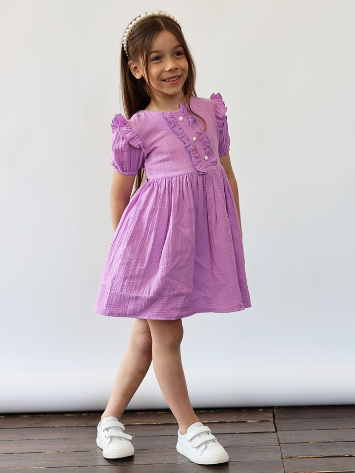 Платье для девочки вискоза БУШОН ST68, цвет сиреневый