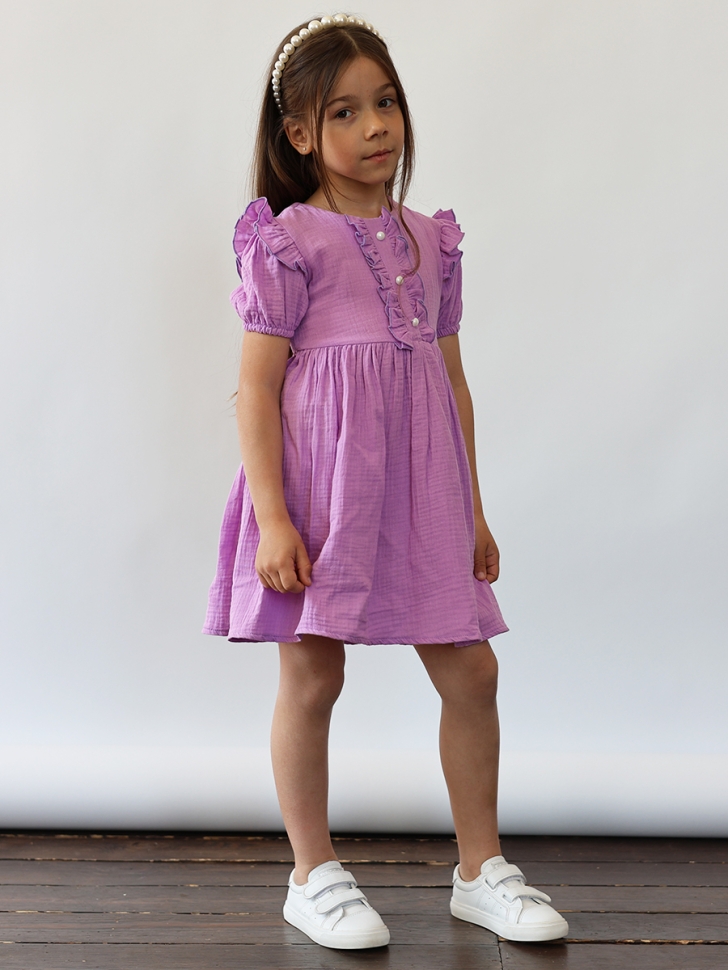 Платье для девочки вискоза БУШОН ST68, цвет сиреневый
