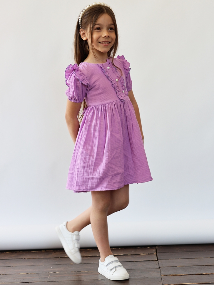 Платье для девочки вискоза БУШОН ST68, цвет сиреневый