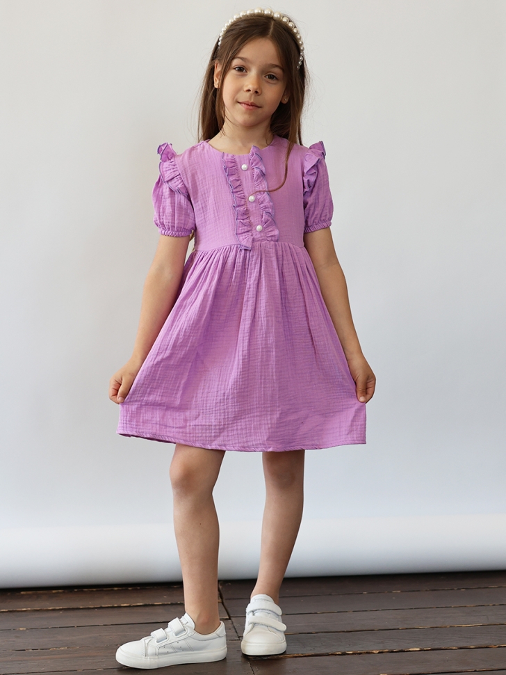 Платье для девочки вискоза БУШОН ST68, цвет сиреневый