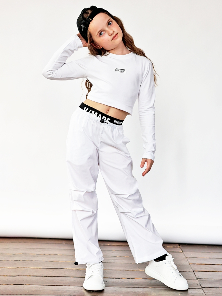 Брюки для девочек БУШОН ST114, цвет белый