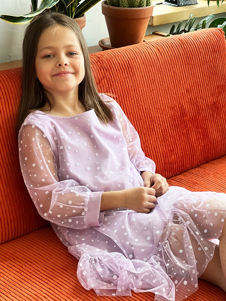 Платье для девочки нарядное БУШОН ST53, цвет сиреневый 