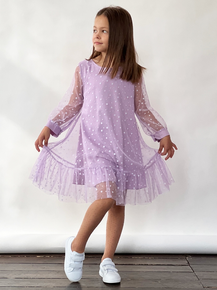 Платье для девочки нарядное БУШОН ST53, цвет сиреневый 