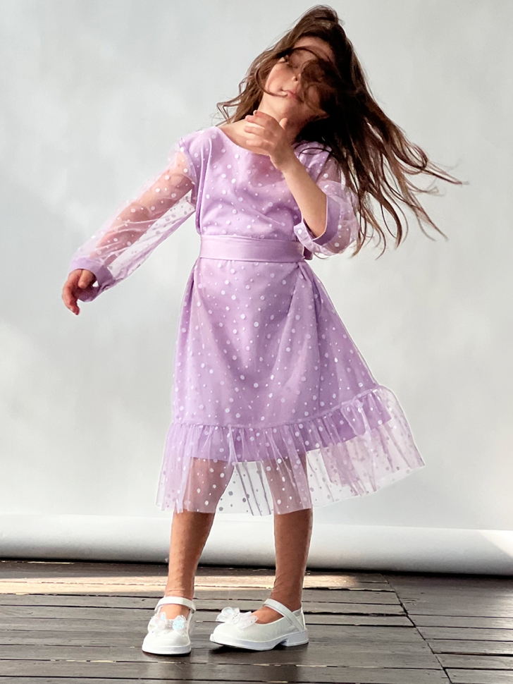 Платье для девочки нарядное БУШОН ST53, цвет сиреневый 