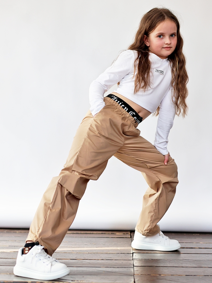 Брюки для девочек БУШОН ST114, цвет коричневый