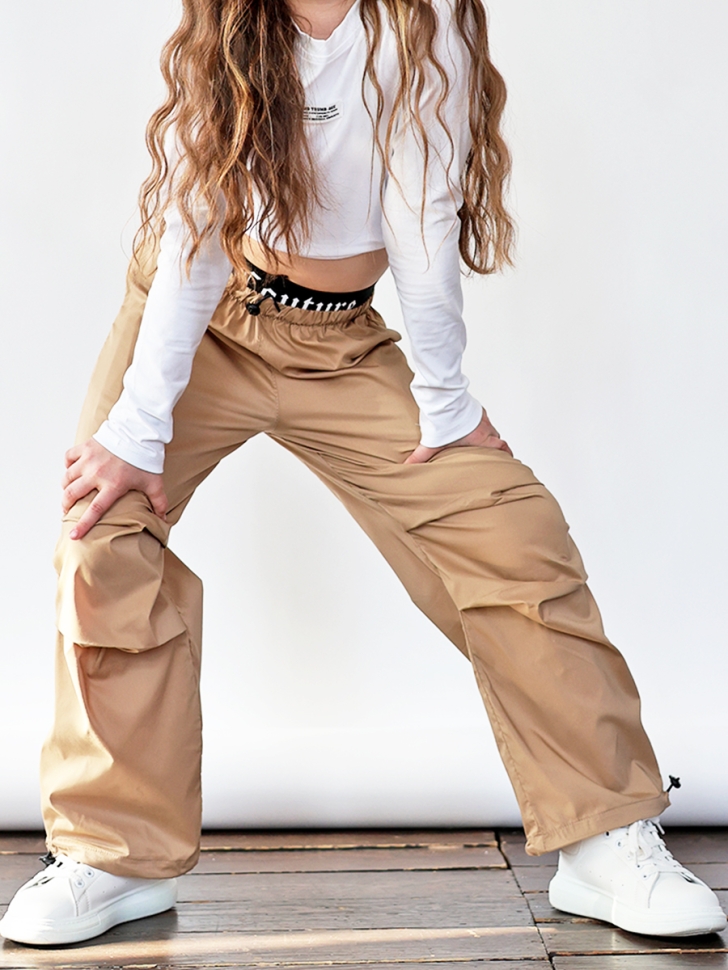 Брюки для девочек БУШОН ST114, цвет коричневый