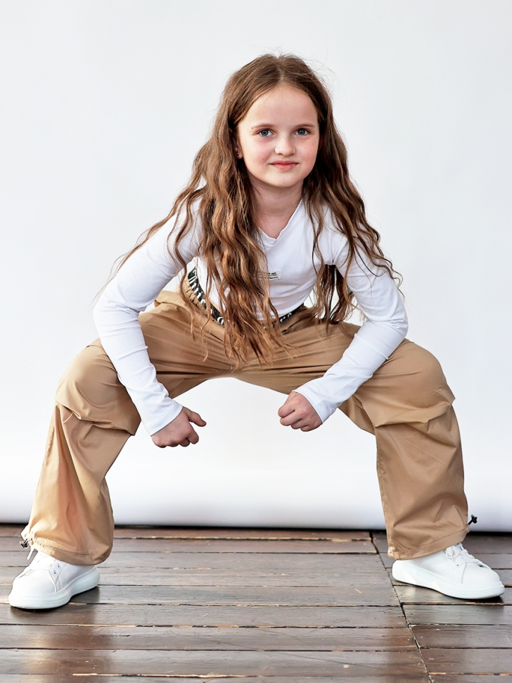 Брюки для девочек БУШОН ST114, цвет коричневый