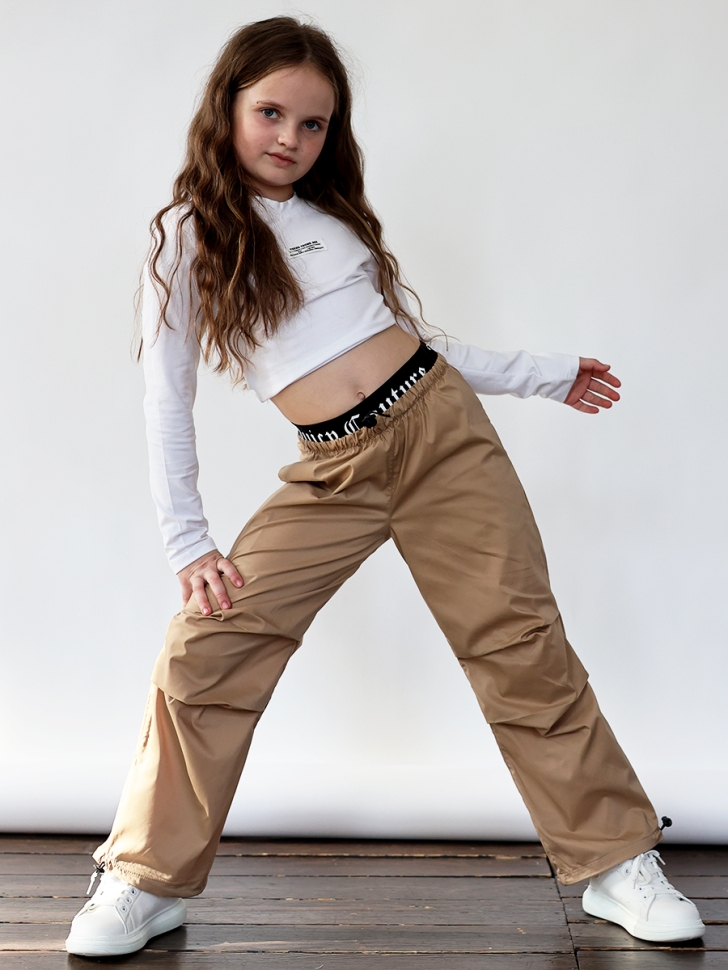 Брюки для девочек БУШОН ST114, цвет коричневый