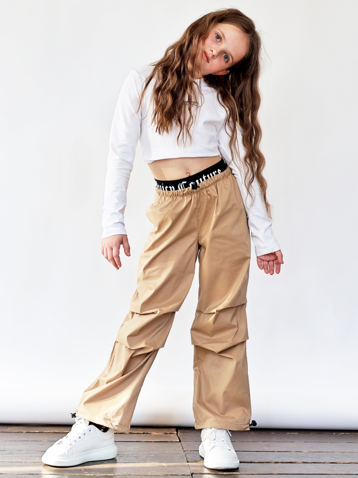 Брюки для девочек БУШОН ST114, цвет коричневый