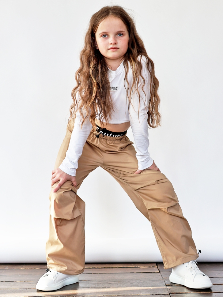 Брюки для девочек БУШОН ST114, цвет коричневый