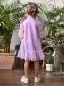 Платье для девочки нарядное БУШОН ST50, цвет сирень, бант, горошек/однотонный 