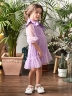 Платье для девочки нарядное БУШОН ST50, цвет сирень, бант, горошек/однотонный 