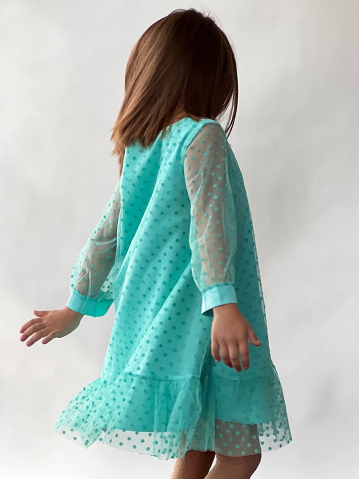 Платье для девочки нарядное БУШОН ST53, цвет изумрудный 