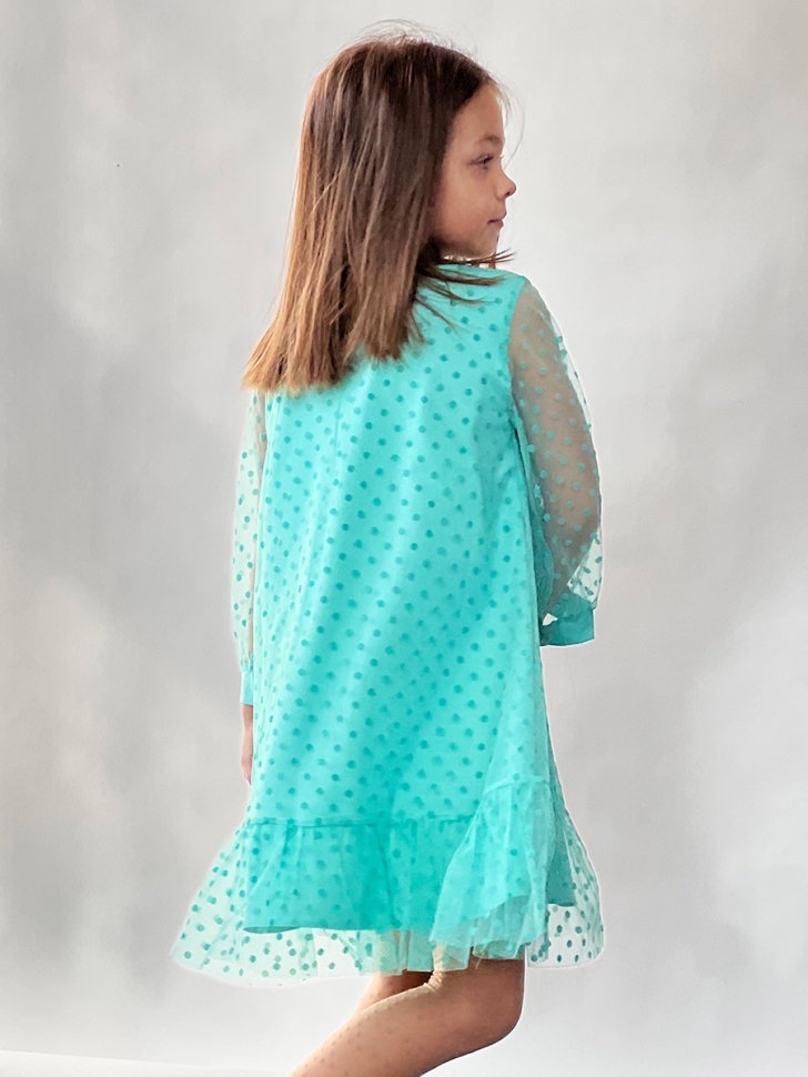 Платье для девочки нарядное БУШОН ST53, цвет изумрудный 