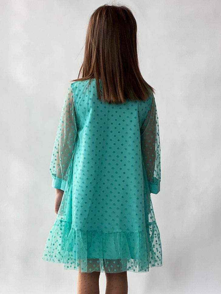 Платье для девочки нарядное БУШОН ST53, цвет изумрудный 