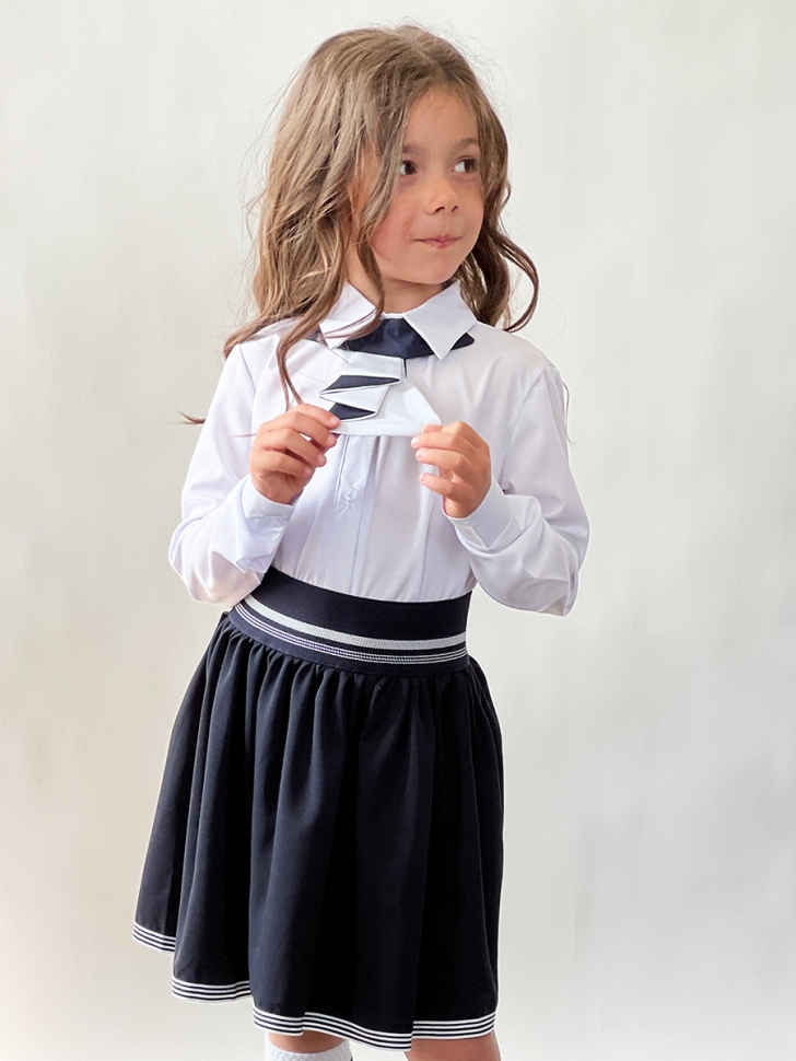 Блузка для девочек школьная БУШОН, модель SK50, цвет белый