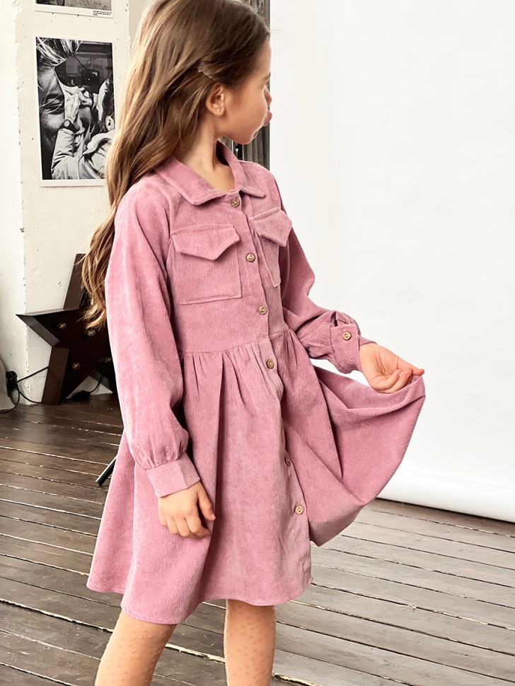 Платье для девочки школьное БУШОН ST73, цвет темно-розовый 