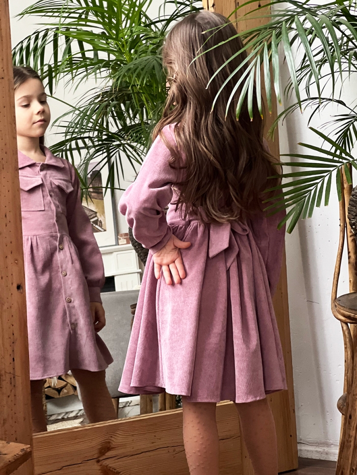 Платье для девочки школьное БУШОН ST73, цвет темно-розовый 