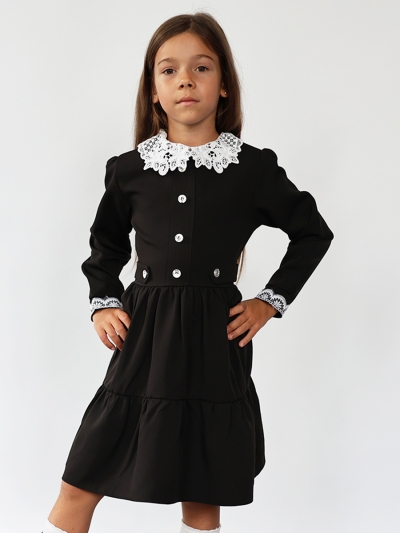 Платье для девочки школьное БУШОН SK12, цвет черный