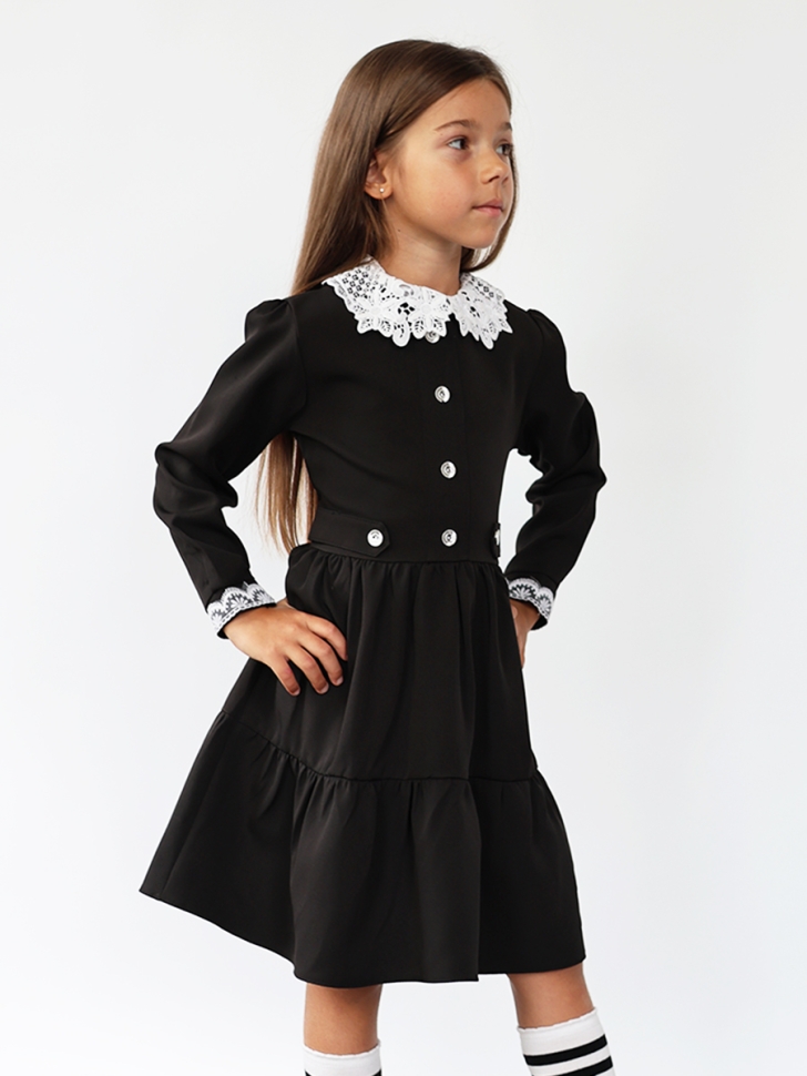 Платье для девочки школьное БУШОН SK12, цвет черный