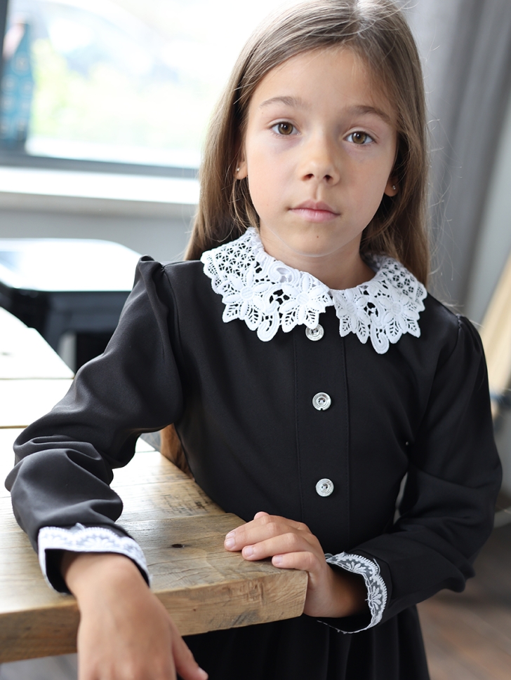 Платье для девочки школьное БУШОН SK12, цвет черный