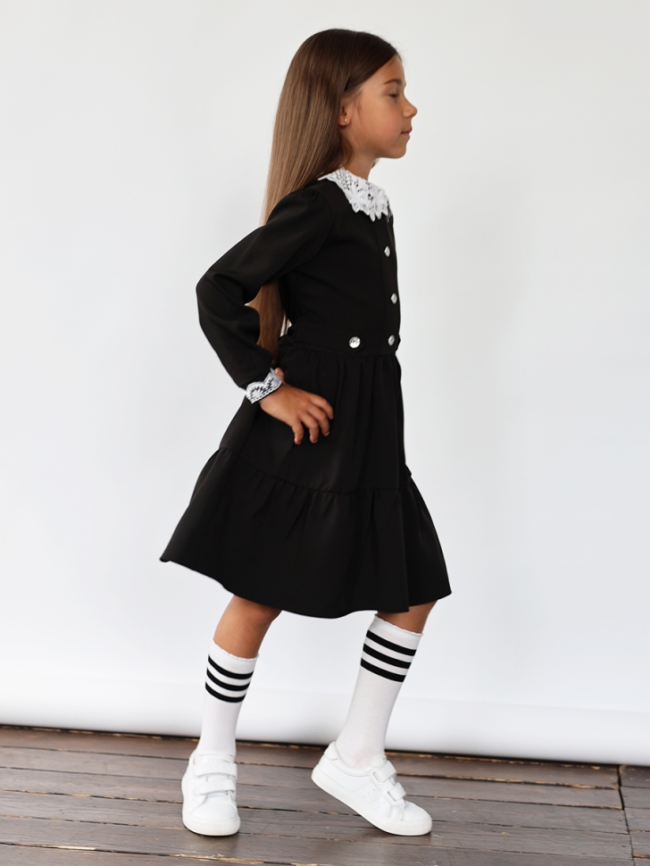 Платье для девочки школьное БУШОН SK12, цвет черный