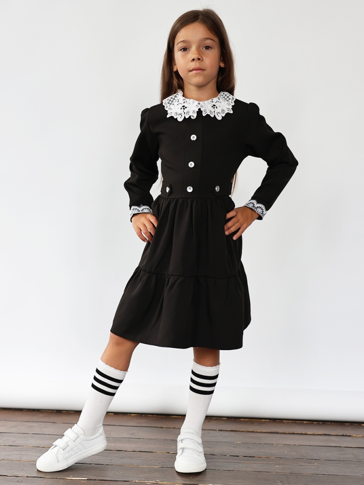 Платье для девочки школьное БУШОН SK12, цвет черный