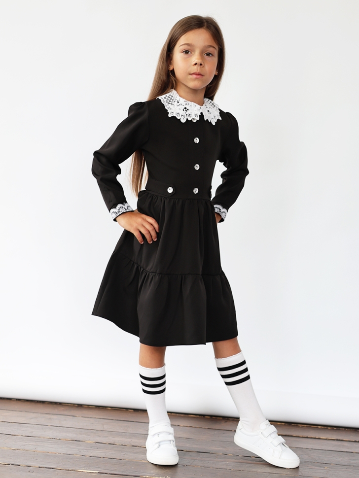 Платье для девочки школьное БУШОН SK12, цвет черный
