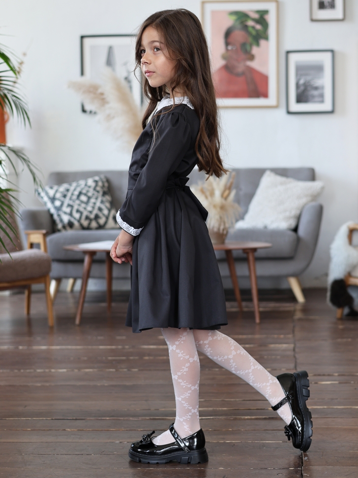 Платье для девочки школьное БУШОН SK11, цвет графит