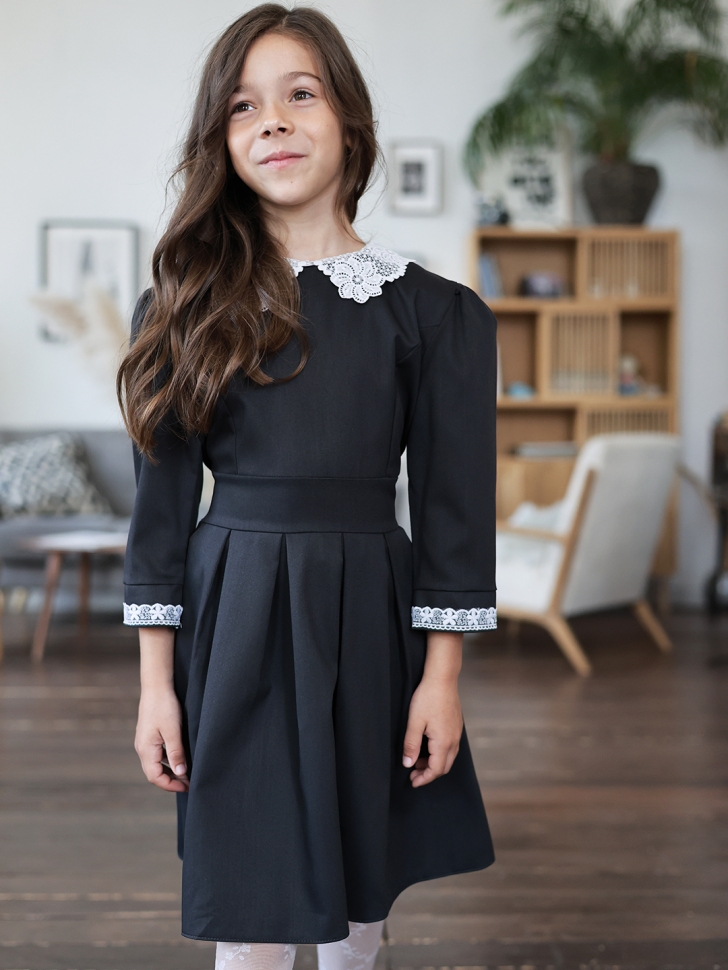 Платье для девочки школьное БУШОН SK11, цвет графит