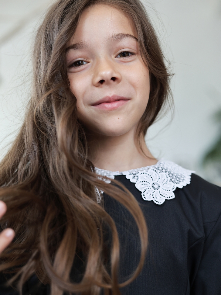 Платье для девочки школьное БУШОН SK11, цвет графит