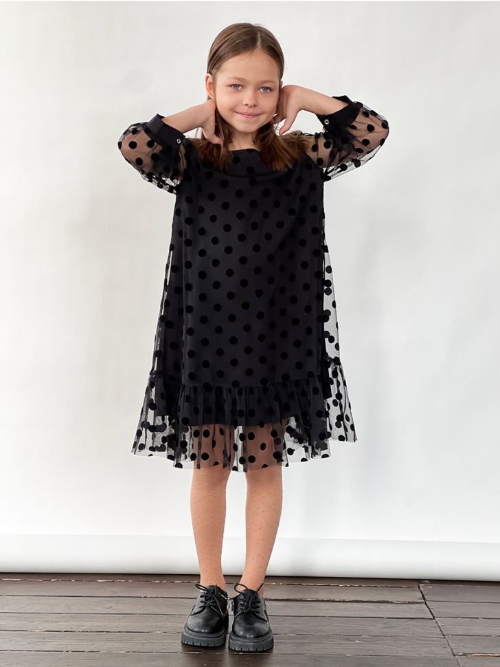 Платье для девочки нарядное БУШОН ST53, цвет черный