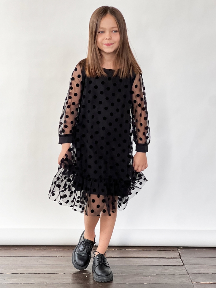 Платье для девочки нарядное БУШОН ST53, цвет черный