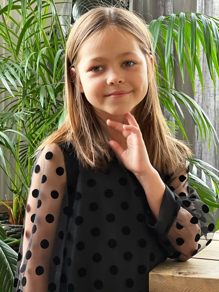 Платье для девочки нарядное БУШОН ST53, цвет черный