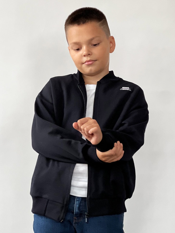 Бомбер для мальчиков БУШОН SK75, цвет черный