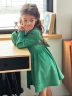 Платье для девочки школьное БУШОН ST73, цвет зеленый 
