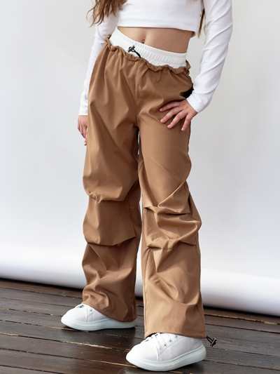 Брюки для девочек БУШОН ST115, цвет коричневый