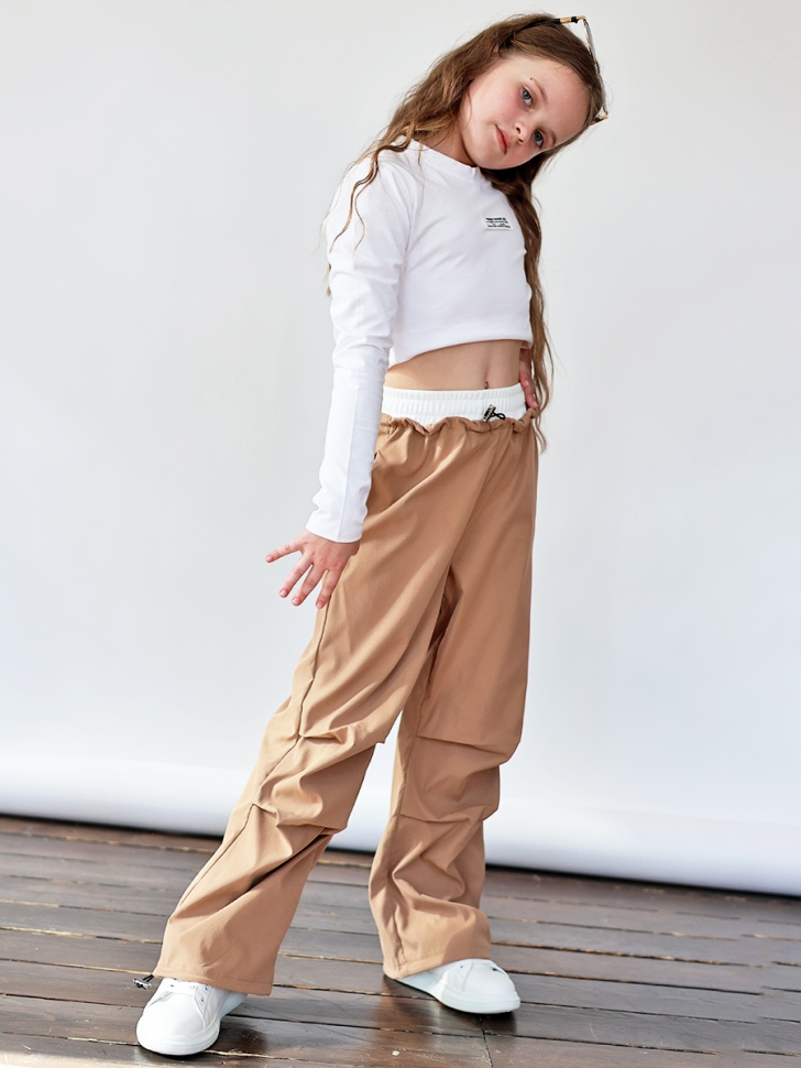Брюки для девочек БУШОН ST115, цвет коричневый