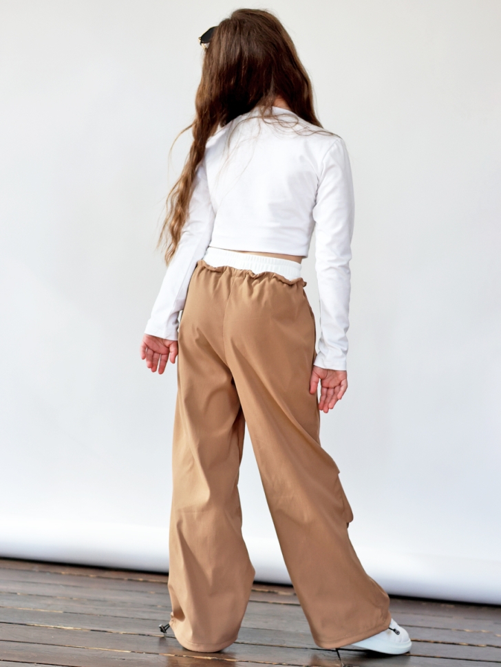 Брюки для девочек БУШОН ST115, цвет коричневый