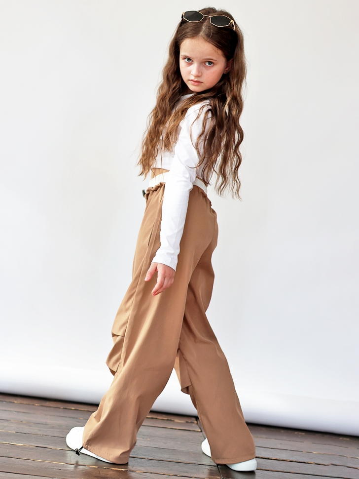 Брюки для девочек БУШОН ST115, цвет коричневый