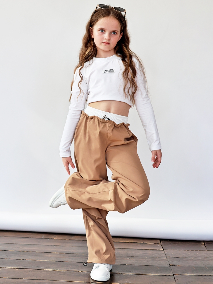 Брюки для девочек БУШОН ST115, цвет коричневый