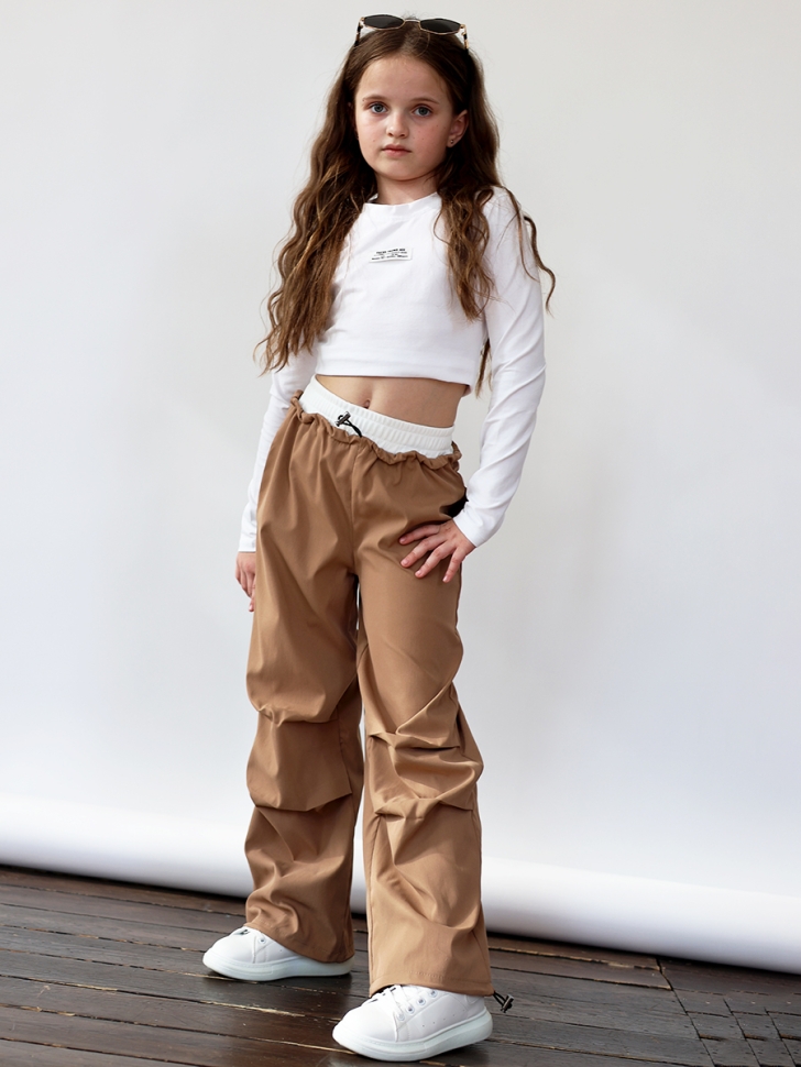 Брюки для девочек БУШОН ST115, цвет коричневый