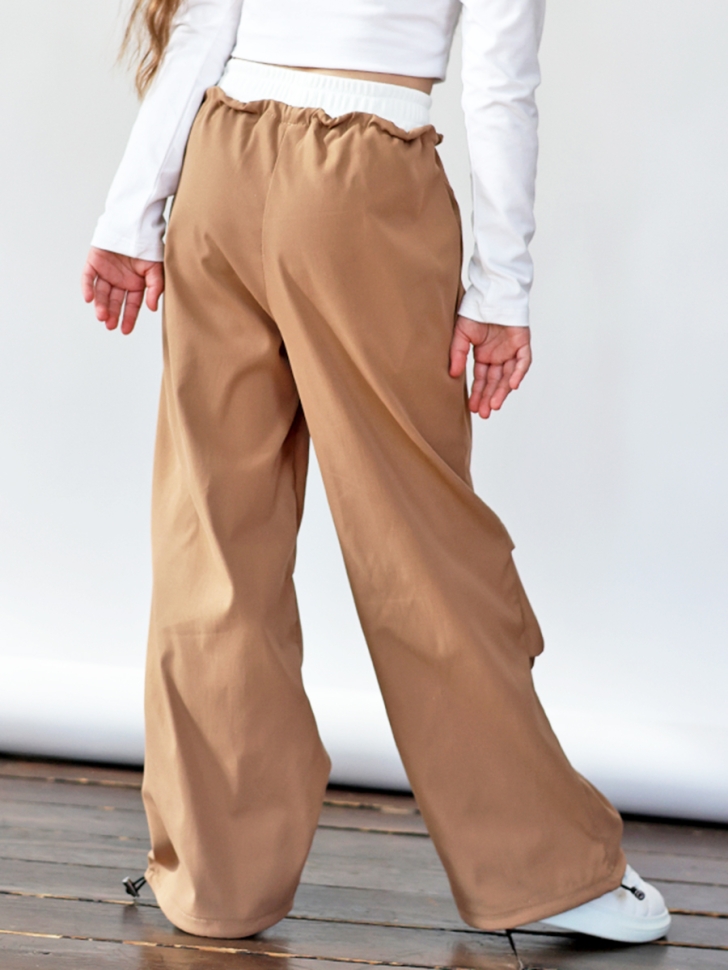 Брюки для девочек БУШОН ST115, цвет коричневый