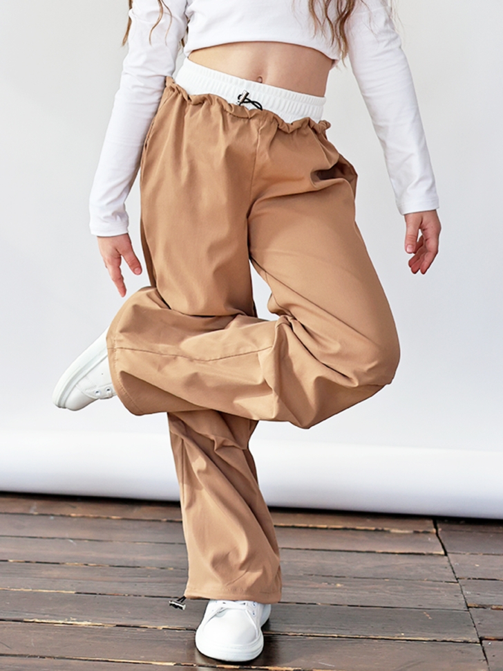 Брюки для девочек БУШОН ST115, цвет коричневый