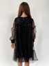 Платье для девочки нарядное БУШОН ST53, цвет черный блестки 